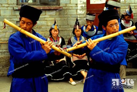 Miao musicians, Guizhou, China